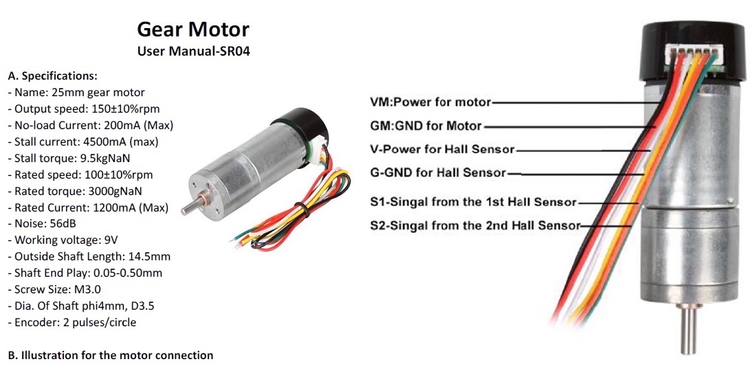 Metal Gear Motor DC12V/24V 12 tr/min Capteur Hall encoder for Arduino Robot Moteur 370